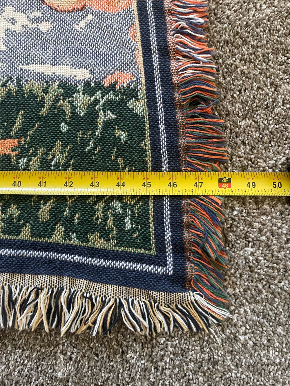 Vtg Goodwin Weavers Halloween Teddy Bears Viral Throw Blanket 90s USA HTF - Picture 6 of 6